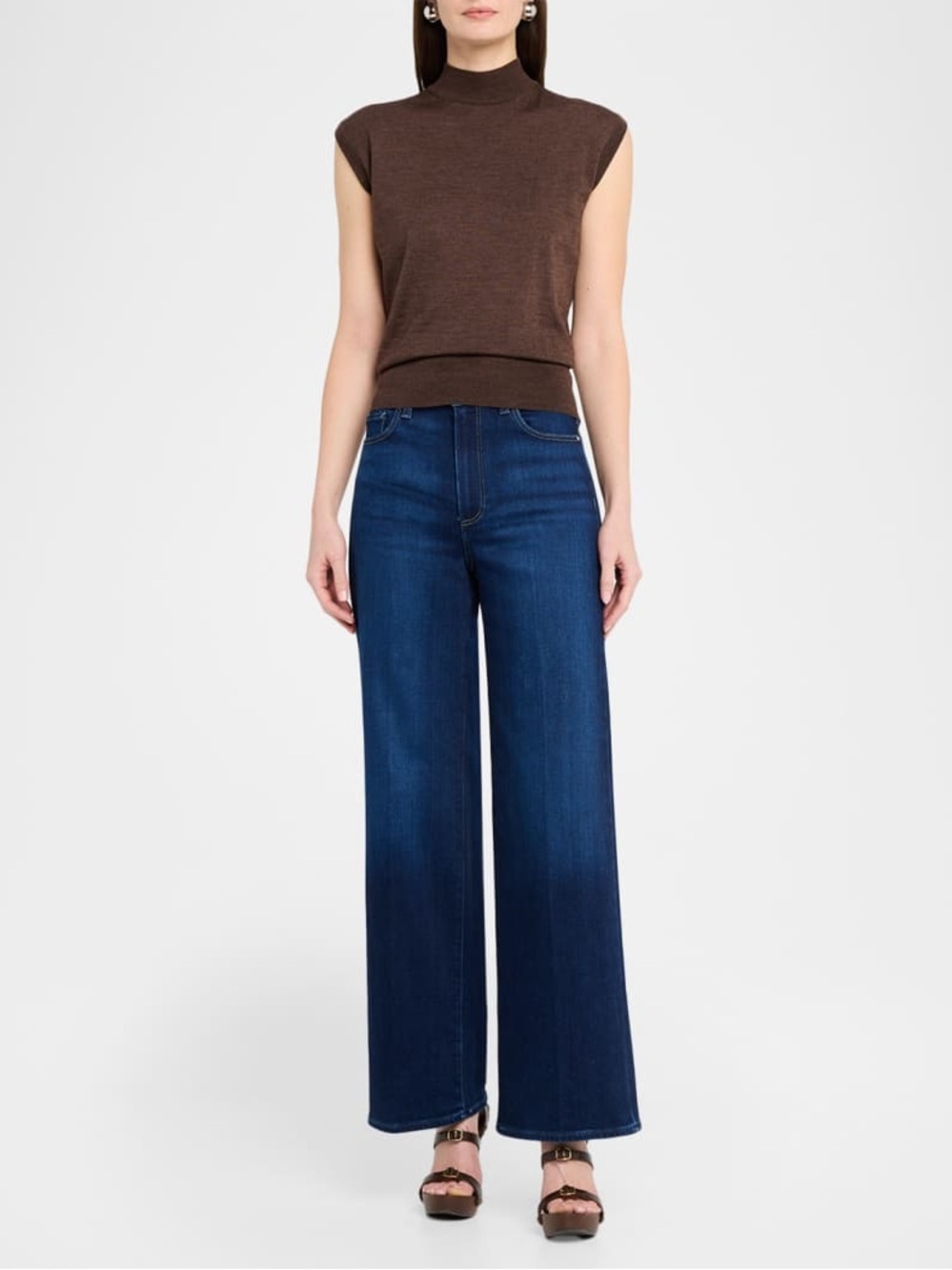 PAIGE Anessa 31" Wide-Leg Jeans in Duke of Yo Dark Wash. Size 29 - Picture 2 of 9